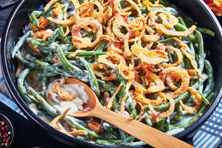 4 servings of Green Bean Casserole Topped With Crunchy Onions (gluten free, dairy free, egg free, preservative free)